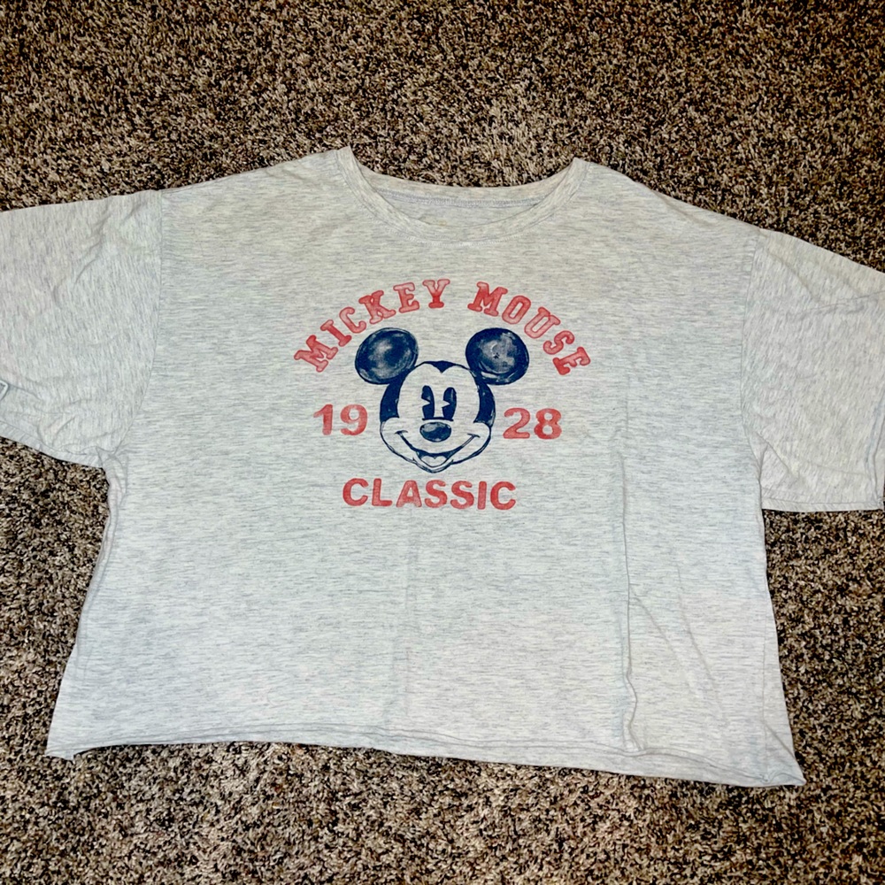 Mickey Mouse Cropped Short Sleeve T-Shirt